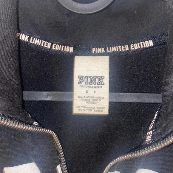 Pink black white logo limited edition pulling  sweatshirt Sz S - Picture 3 of 5